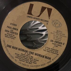 Paul Anka Vinyl One Man Woman/One Woman Man" by Paul Anka with Odia Coates.